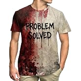 IsPICK Pirate Shirt Mens Pirate Costume Shirts Skeleton Skull Graphic Tee | Pirate Cruise Shirts,Men Halloween Tshirt,Promble Solved Print,Help Me Graphic Tees,Bloody Shirt for Men,Crossbones Graphic