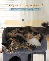 Aechonow Cat Tree Tower Large Cat Perch 50x40cm Sisal Scratching Dark Gray view 2