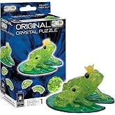 BePuzzled | Frog Standard Original 3D Crystal Puzzle, Ages 12 and Up | Green Frog Crystal 3D Puzzle, 43-Piece Brain Teaser for Adults &amp; Kids, Collectible Animal Display Model, Level 2, Ages 12+