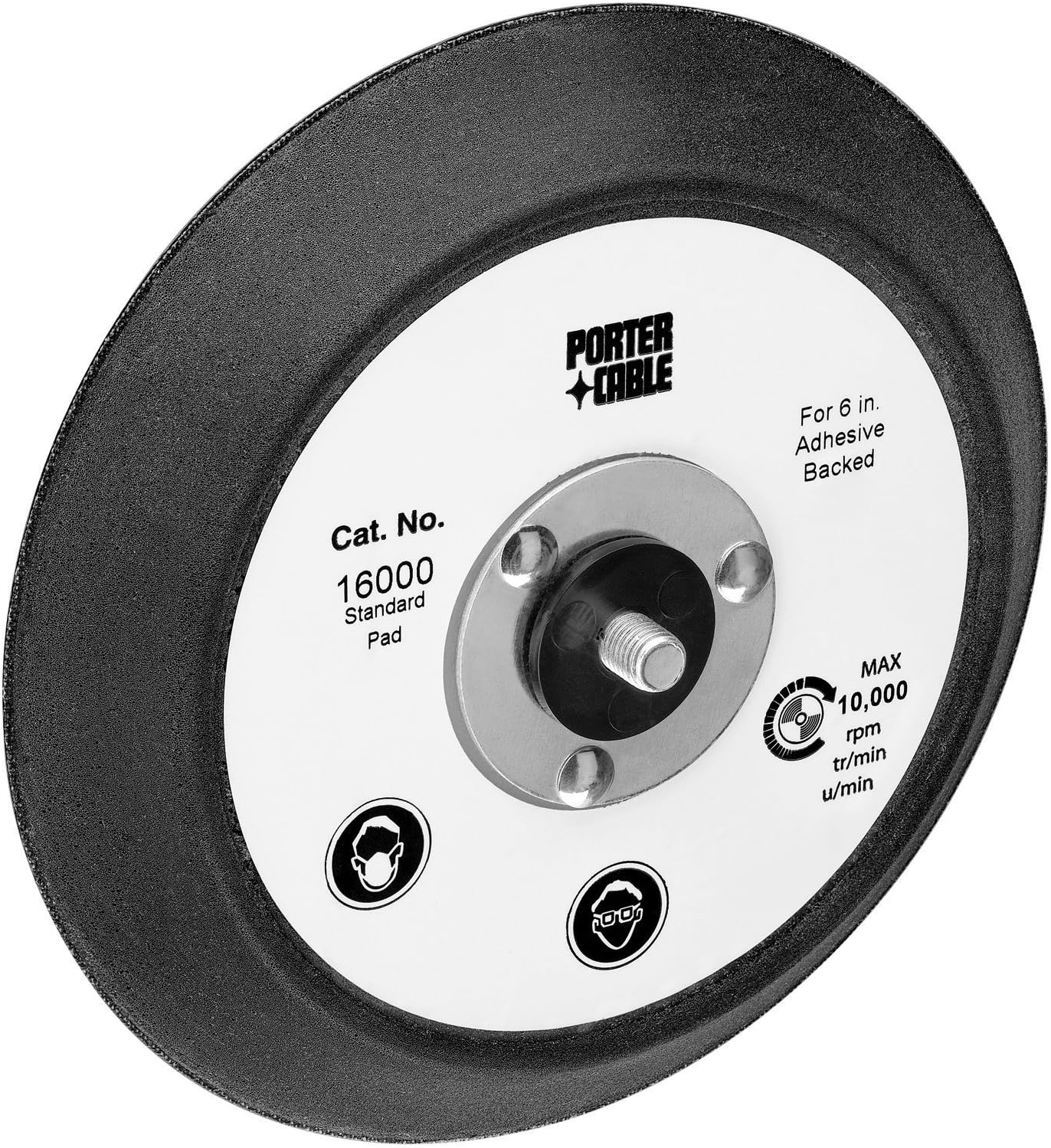 PORTER-CABLE 16000 6 In Standard Pad for 7336 and 97366 Random Orbit Sander - Power Sander Accessories - 