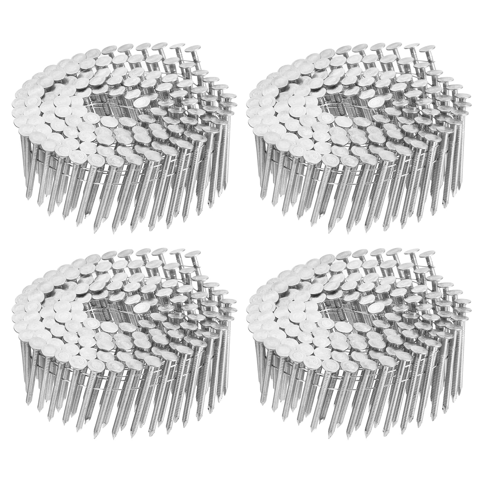 uxcell 960 Count Siding Nails 1-3/4"x0.12" 15-Degree 304 Stainless Steel Ring Shank Full Round Head Collated Wire Coil for Lath and Sheathing Materials