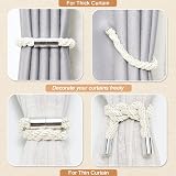 Pretty Jolly 2 Pack Magnetic Curtain Tiebacks Creamy White Modern Drape view 6
