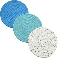 Kitchen Pot Holders Set Trivets Set 100% Pure Cotton Thread Weave Hot Pot Holders Set (Set of 3) Stylish Coasters, Hot…