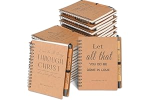 INSADA 10 Sets of Christian Spiral Notebooks Bulk Prayer Journals with Pens Small Notepad (5.43”x4.33”) - Christmas Gifts for Church Members, Bible Study Groups & Church Families