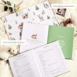 Lanpn Hello Baby First 5 Year Memory Book Linen Hardcover Sage Green 154 Pages view 3