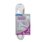 SlimLine 2241 Flat Plug Extension Cord, 3-Wire, 8-Foot, White