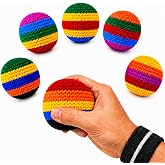 Qeeman 2026 Upgraded Crochet Knitted, Multicolored Kick &amp; Juggling Balls for Beginners and Adults(Pack of 6)