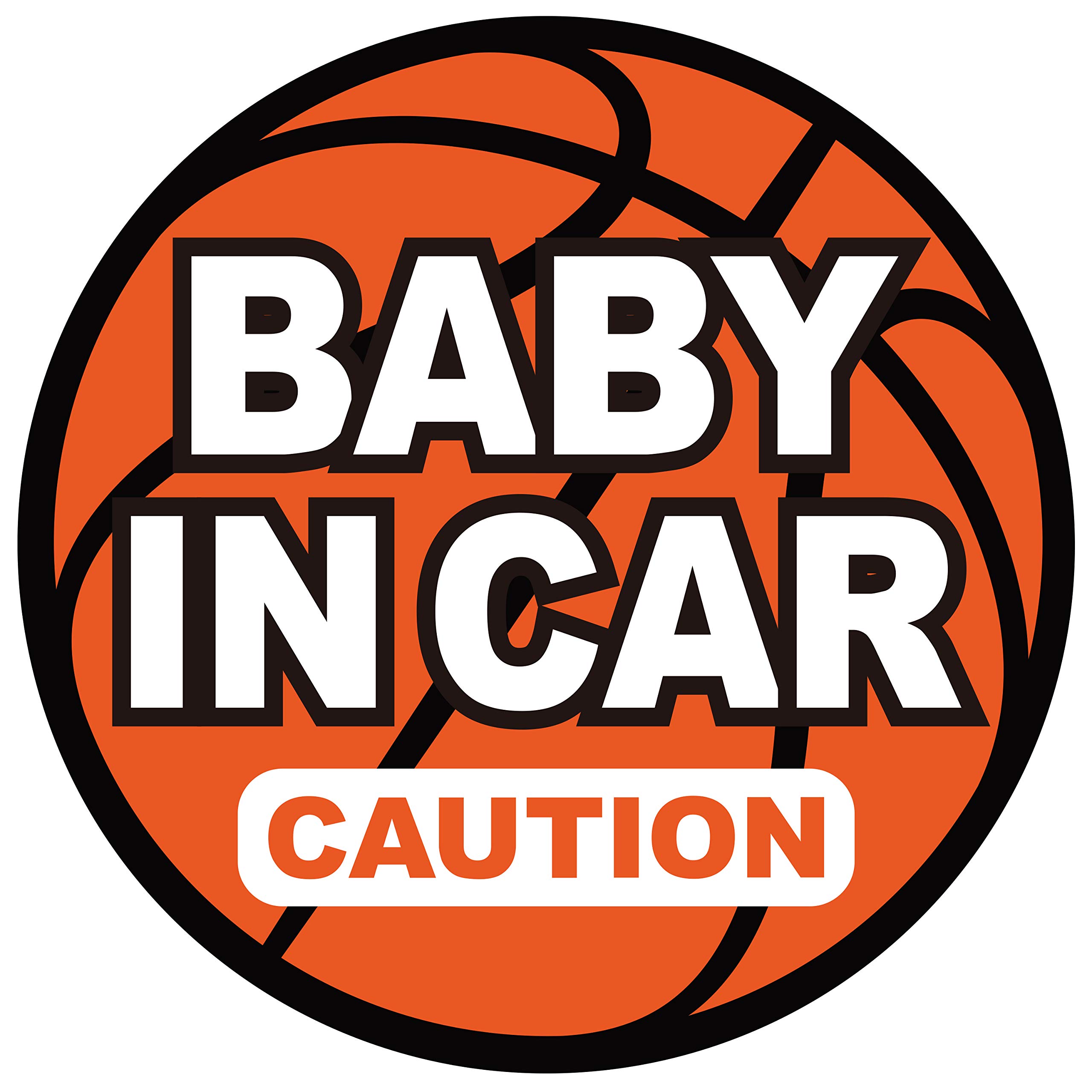 GEEKBEAR Baby in Car Magnet (Basketball) - Baby on Board Magnet for Car - No Sticker or Suction Cup - Baby on Board - Baby in Car Sign Sticker Decal - Kids Children on Board Window Bumper Safety Sign — image 1