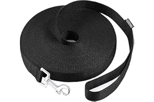 AMAGOOD Dog Leashes,Long Dog Leashes for Puppy Training,15FT 20FT 30FT 50FT 100 FT Long Puppy Lead for Large Medium Small Dogs Outside Walking, Playing(30 feet, Black)
