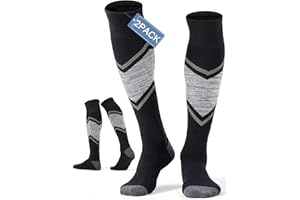 FITRELL 2/3 Pack Merino Wool Ski Socks for Snowboarding, Full Cushioned Winter Thermal Knee-high Warm Socks for Men and Women