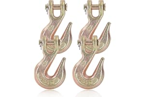 YGPHO 4 Pack 5/16" Heavy Duty Chain Hook, Grade 70 Forged Steel Clevis Grab Hook for 5/16" Transport Chain, Trailer Hook, Tow Hook 5400 Lbs Working Load Limit for Trailer Truck Transport