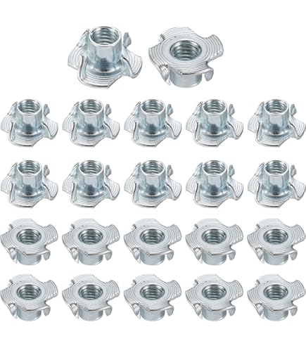 Industrial Castle Nuts & Slotted Nuts Uxcell 4 Pronged Tee Nut T-Nuts 4 In For Tees End C Diameter Threaded Fittings