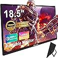 aimuonos 18.5inch Portable Monitor for Laptop,1080P Laptops Monitors 120Hz FHD HDR Plug&Play HDMI IPS Display Dual Speakers Travel External Screen for PC,Tablet,Mac,Sw-Itch,Xbox,PS3/4/5 Will