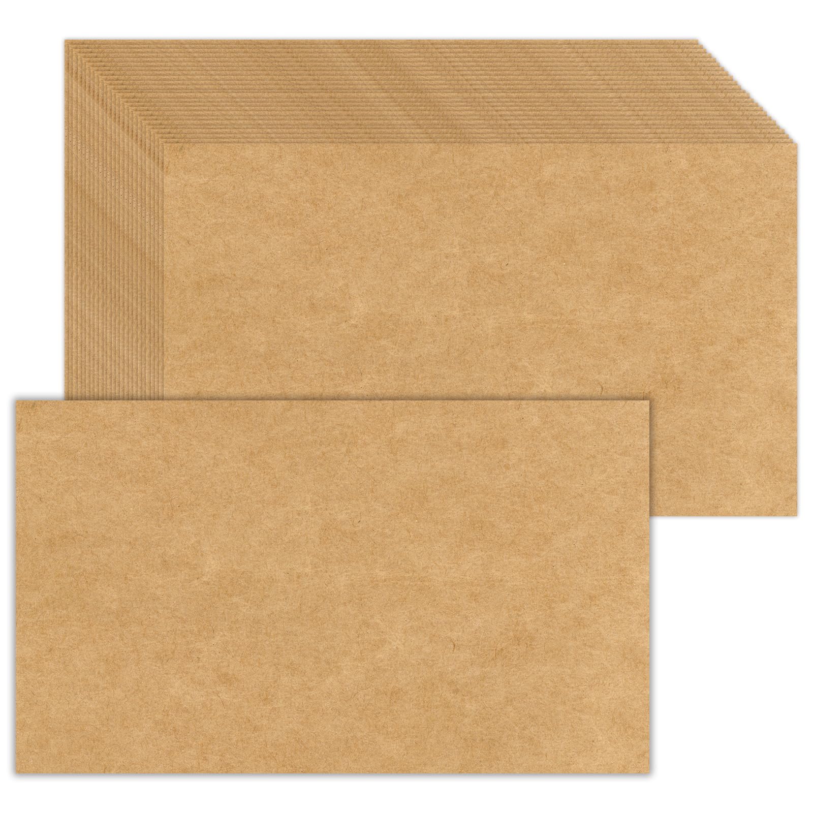 50 Pack 5.5x8.5 Kraft Blank Cardstock - 80lb Thick Paper for DIY Invitations, Note, Greeting, Table Cards - Writing, Stamping, Painting, Drawing