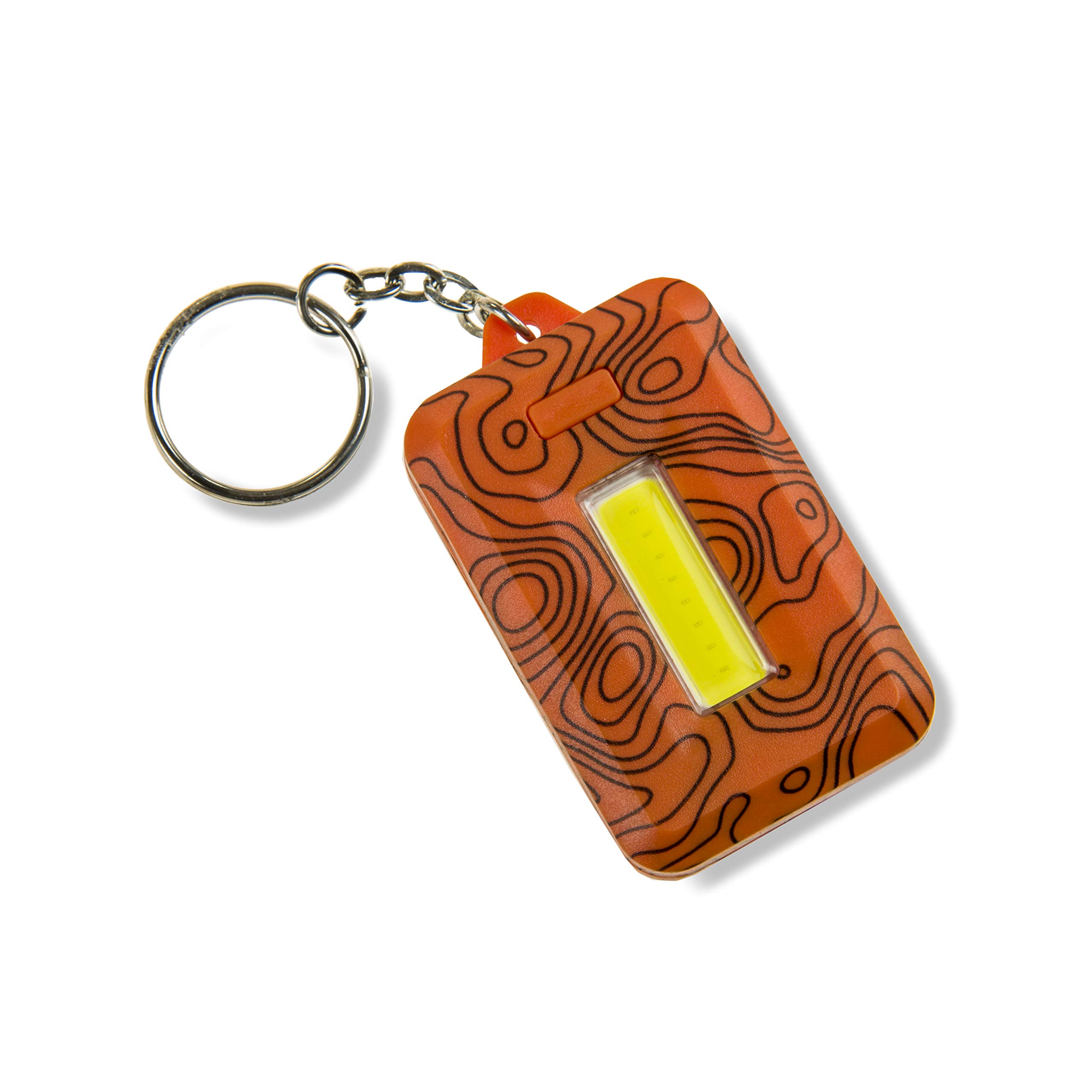 Carson COB LED Keychain Torch, with Stainless Steel Keyring, 3 Light Settings, Orange, Size
