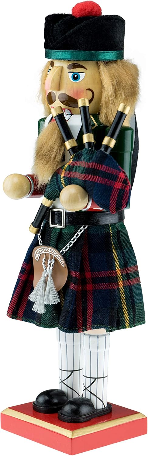 Clever Creations Traditional Scottish with Coat Wooden Nutcracker Decoration Premium Festive Christmas Decor | 14" Tall Perfect for Shelves & Tables - Image 4