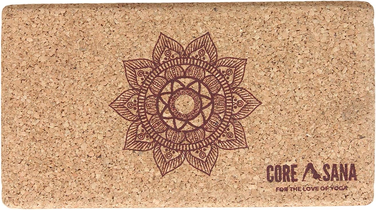 COREASANA Cork Yoga Block, Fitness Premium Yoga Block, Eco Yoga Brick - Light Yoga Block