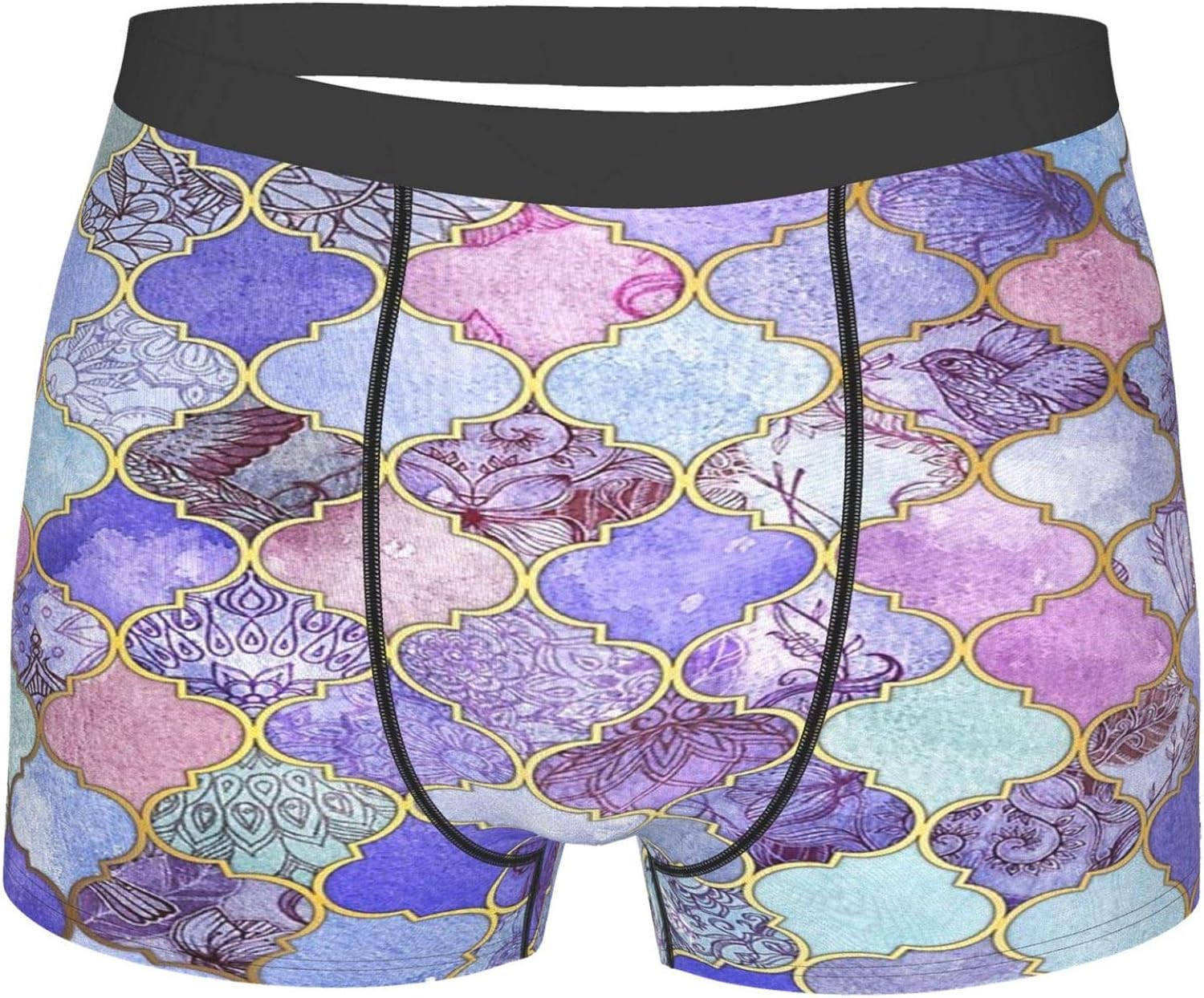 Royal Purple Mauve Indigo Moroccan Tile Mens Underwear Boxer Briefs for