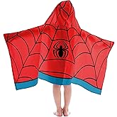 Jay Franco Kids Hooded Towel – 22" x 51" Super Soft Bath Wrap with 3D Hood, Beach, Pool & Travel, Official Licensed Product, Red - Spiderman
