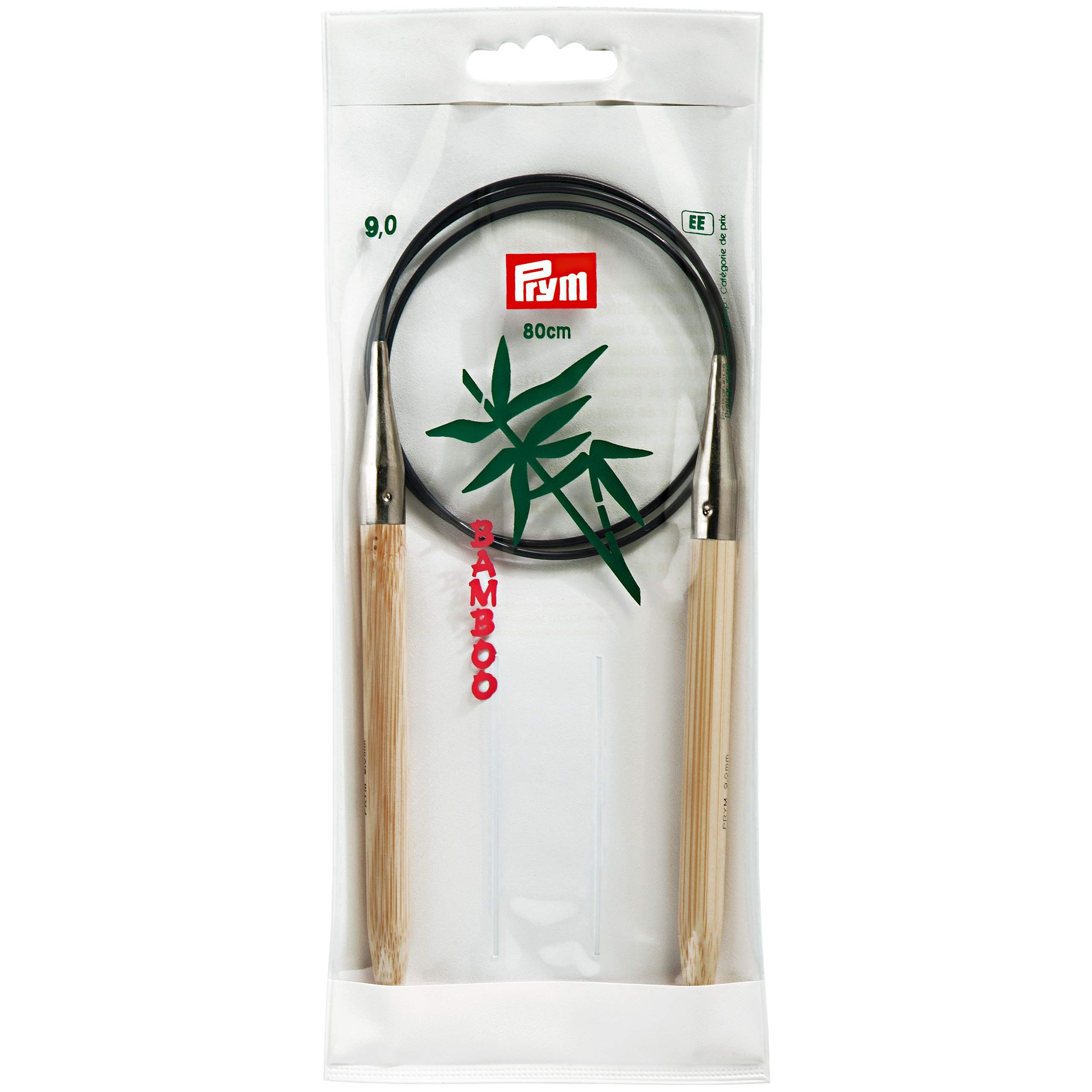 Prym 80 cm x 9 mm Circular Knitting Pins, Bamboo