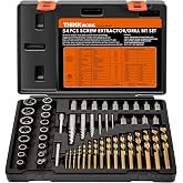 54-Piece Broken Bolt Extractor Kit with Easy Out Screw Extractor Set | for Damaged, Rusted, Rounded-Off, Stripped Fasteners, 6-19mm, Cr-Mo Steel &amp; HSS, with Left Hand Drill Bit Set, Storage Case