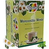 Manzanilla-Menta (Chamomile-Mint Tea) - 25 Tea Bags - Vegan, 100% Natural - Premium Therbal Brand