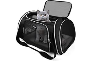 BAGLHER Pet Travel Carrier, Airline Approved Cat Carriers, Dog Carrier,Suitable for Small and Medium-Sized Cats and Dogs Pet Soft Carrier, Suitable for Travel, Hiking, and Outdoor Use. Black