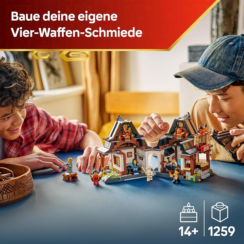 NINJAGO 15-jähriges Jubiläum: Vier-Waffen-Schmiede - Ninja Haus Spielzeug mit sammelbarer Minifigur und Sammelkarten - Nostalgisches Geschenk für Jungen ab 14 Jahren und Erwachsene Fans - 71858 — Foto 2 von 8
