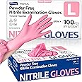 Supmedic Nitrile Exam Gloves, Powder-Free Latex-Free Disposable Glove for Medical Cooking Esthetician Cleaning, 100 Pcs