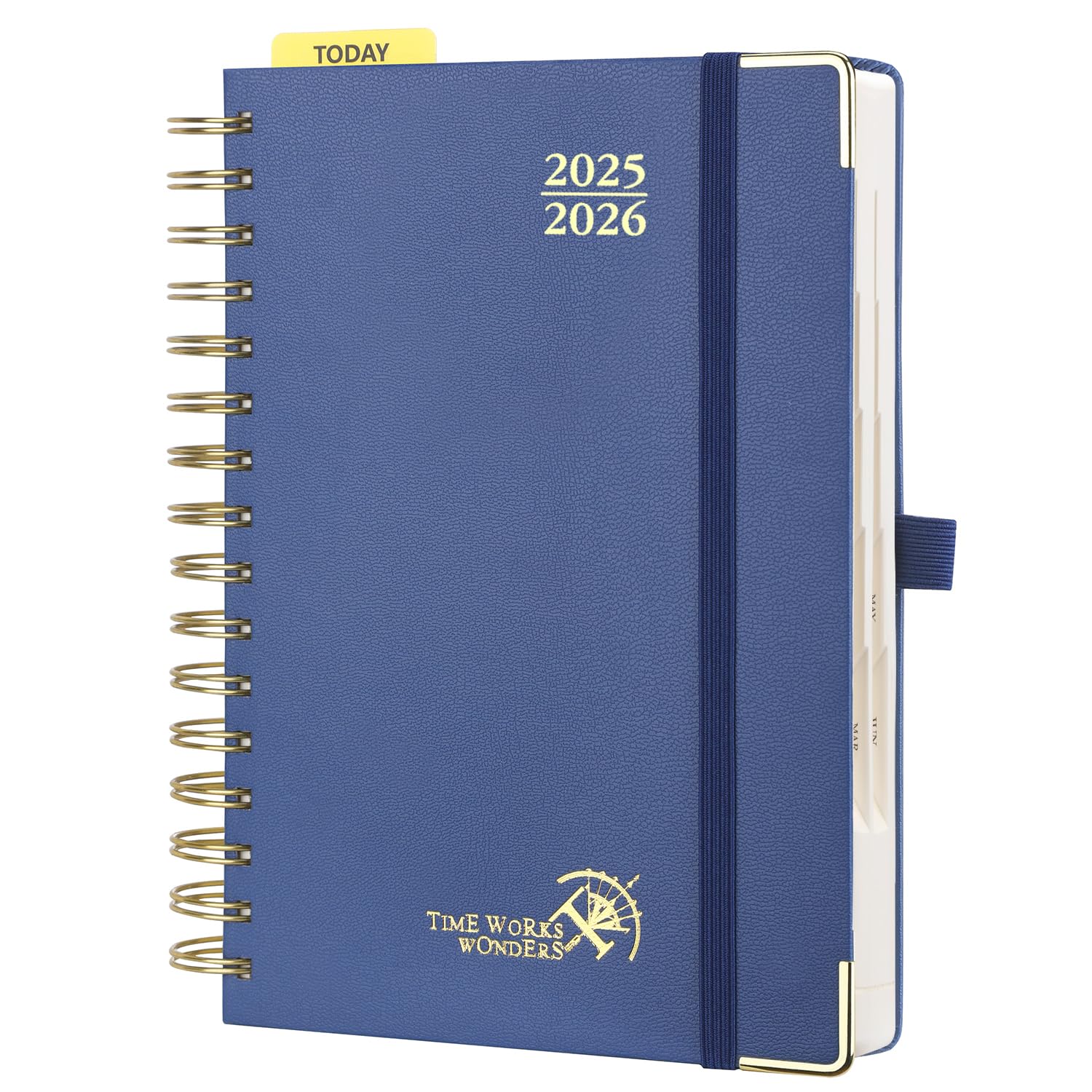 Photo 1 of POPRUN Academic Daily Planner 2025-2026 One Page A Day - [5.75" x 8.5"- Spiral Hard Cover], Appointment Book (July 2025 - June 2026) with Monthly Calendar - Navy Blue
