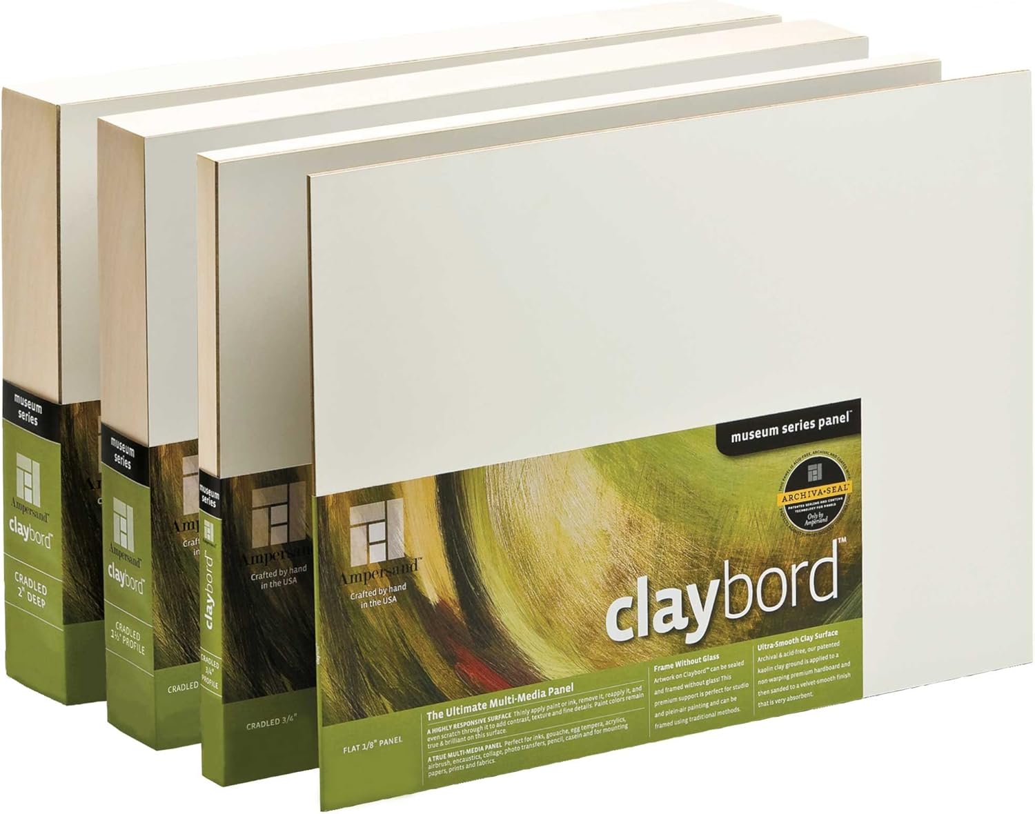 Ampersand Museum Series Claybord Panels for Paint and Ink