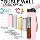 GOPPUS 1L Stainless Steel Water Bottle with Straw Double Wall Insulated view 5
