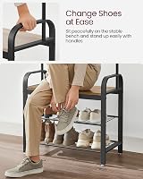 VASAGLE Coat Rack 4-in-1 with Shoe Storage Bench 9 Removable Hooks view 6