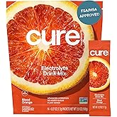 Cure Hydration | Plant-Based Electrolyte Drink Mix | No Added Sugar | FSA-HSA | Dehydration Relief Powder Made with Coconut Water | Non-GMO | Vegan | Pouch of 14 Packets - Blood Orange