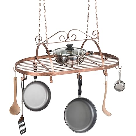 Designer Bronze Tone Scrollwork Metal Ceiling Mounted Hanging