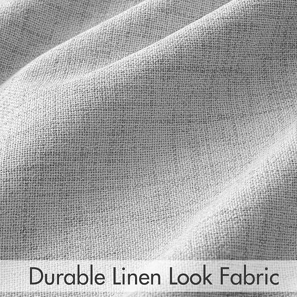 MIULEE 100% BLACKOUT CURTAINS 108 INCHES LONG, LINEN CURTAINS & DRAPES FOR BEDROOM LIVING ROOM BACK TAB BLACK OUT WINDOW TREATMENTS THERMAL INSULATED ROOM DARKENING ROD POCKET, LIGHT GREY, 2 PANELS