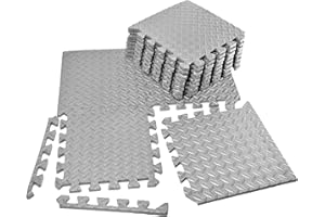 VViViD Gray Interlocking EVA Foam Floor Mat Tile Pack - 12 sq. ft.