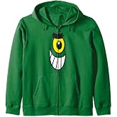 Plankton Face Graphic Tee Men's Cotton SpongeBob SquarePants Plankton Face Graphic T-Shirt | Men's 100% Cotton Teal Tee Spongebob Halloween Costume