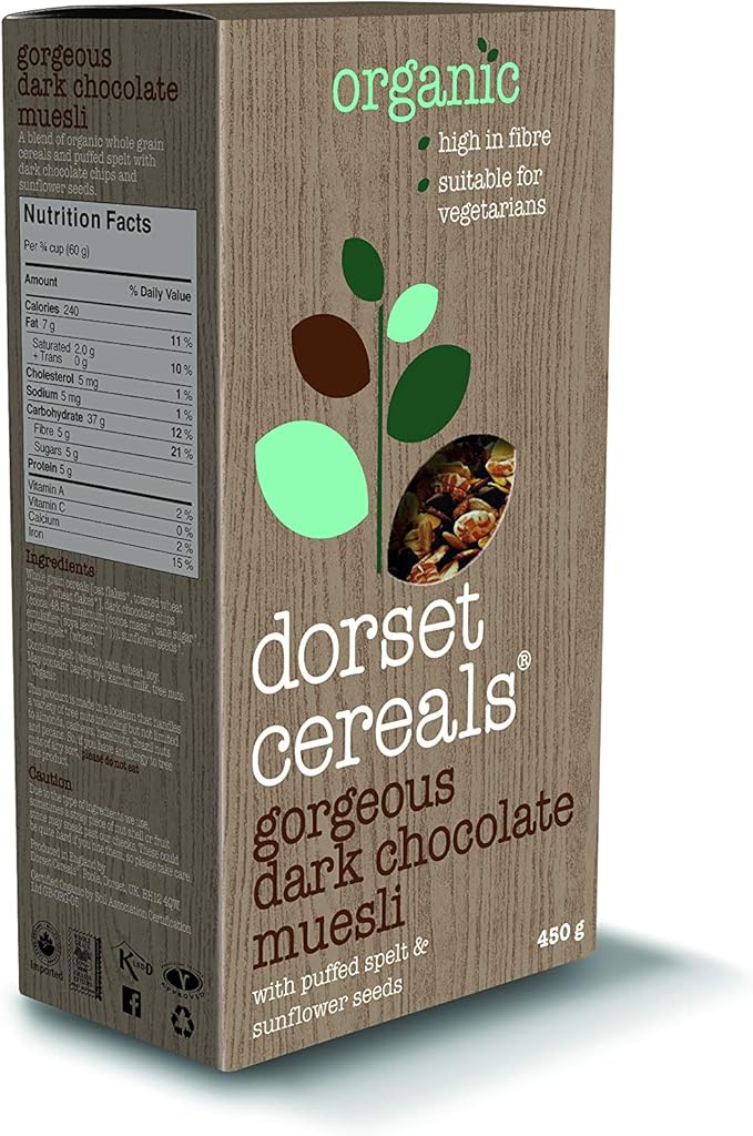 DORSET Cereal Organic Dark Chocolate Muesli, 450g, 450 Grams