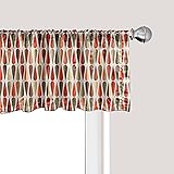 Ambesonne Retro Window Valance, Sixties and