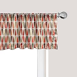 Ambesonne Retro Window Valance, Sixties and