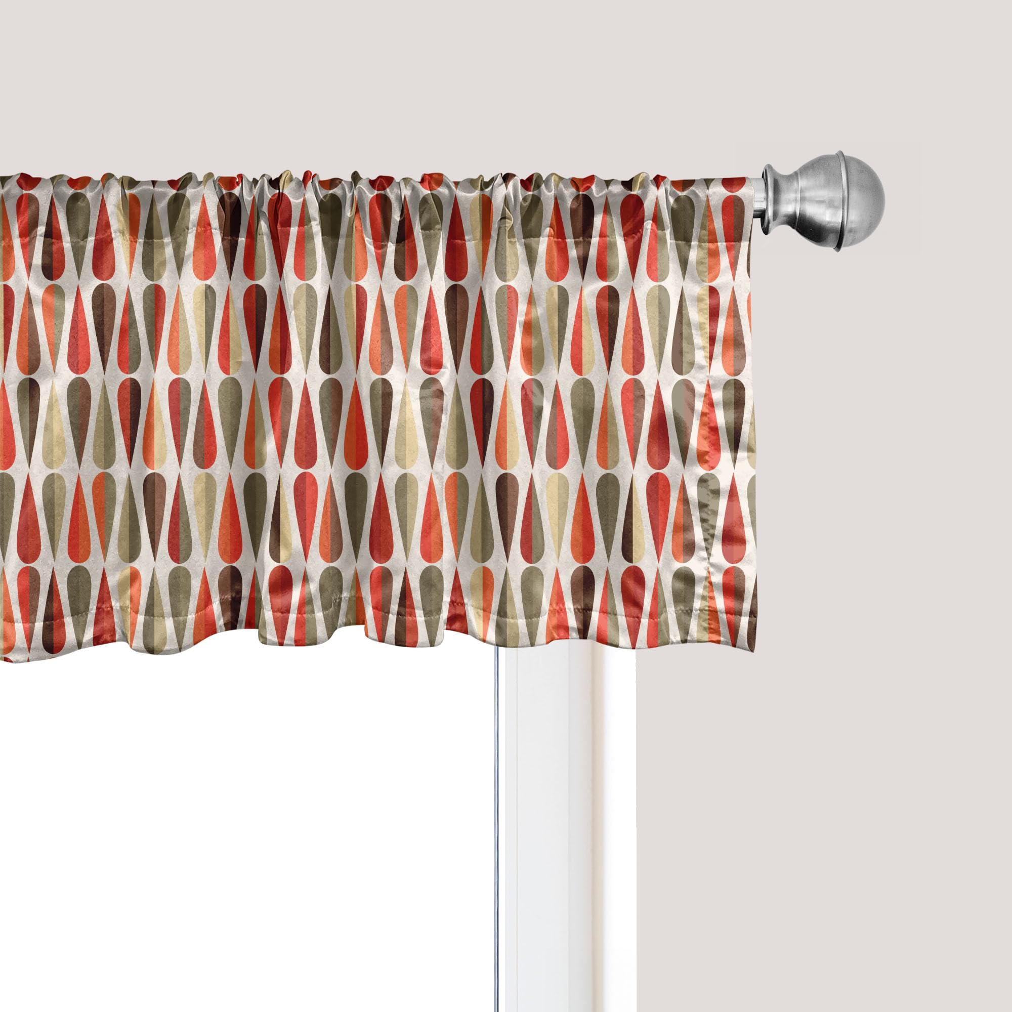 Ambesonne Retro Window Valance, Sixties and