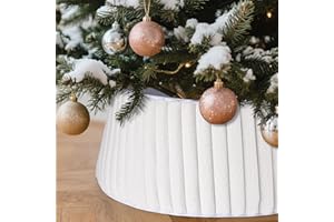 LEALIBAUSS White Christmas Tree Skirt Faux Fur Xmas Tree Collar Christmas Tree Base Cover for Artificial Christmas Tree,Penci
