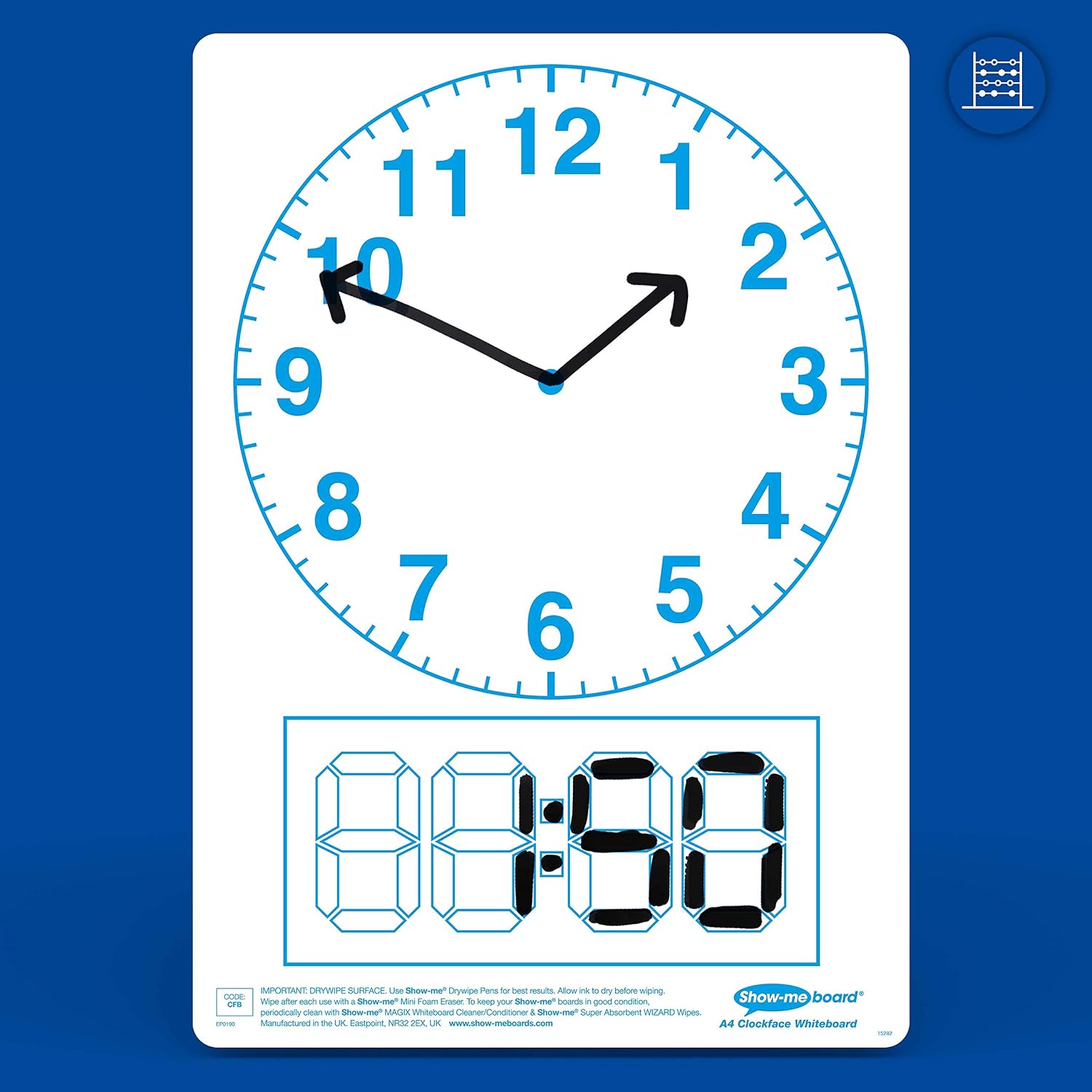 Show Me Clock-Face Drywipe Board 302-Piece Bulk Box - Image 3