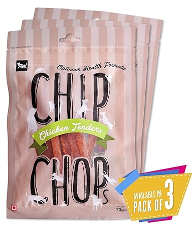 Chip Chops Dog Treat Pack of 12 (Chicken Tenders Slice) (Pack of 3)