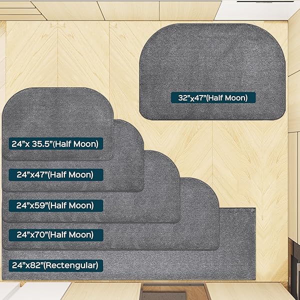 DOMUSTEX WASHABLE KITCHEN RUGS SET OF 2 (24″ X 35.5″ + 24″ X 59″), NON SLIP KITCHEN MATS FOR FLOOR, ABSORBENT INDOOR ENTRYWAY RUNNER RUGS FOR LAUNDRY, BATHROOM, DOOR, BEDROOM (ROLL PACKING)
