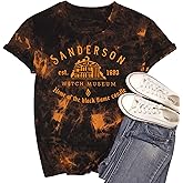 Halloween Shirt Women Sanderson Letter Print Graphic Plus Size Hocus Pocus Fall Tees Tops