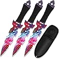 Dispatch Throwing Knives Set of 3 Kunai Professional Throwing Knife with Nylon Sheath, Well Balanced Knives for Recreation and Competition