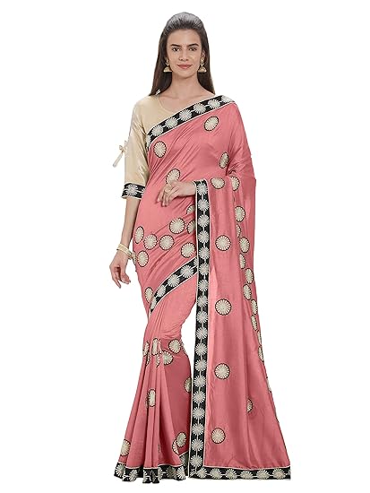 Womens New Vichatra Silk Fancy Embroidered Saree With Un-stitched Blouse Piece