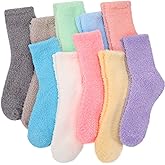 Jspupifip Fluffy Socks for Women 10 Pairs Soft Home Slipper Socks Winter Fluffy Sleeping Christmas Sock